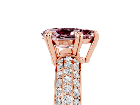 Rose gold Pear Cut Cut Pave Diamond Engagement Ring with Channel Set Band and Four-Prong Setting_5