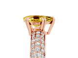 Rose gold Pear Cut Cut Pave Diamond Engagement Ring with Channel Set Band and Four-Prong Setting_5