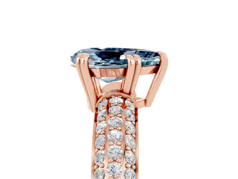 Rose gold Pear Cut Cut Pave Diamond Engagement Ring with Channel Set Band and Four-Prong Setting_5