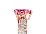 Rose gold Pear Cut Cut Pave Diamond Engagement Ring with Channel Set Band and Four-Prong Setting_5