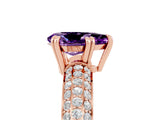 Rose gold Pear Cut Cut Pave Diamond Engagement Ring with Channel Set Band and Four-Prong Setting_5