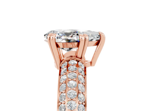 Rose gold Pear Cut Cut Pave Diamond Engagement Ring with Channel Set Band and Four-Prong Setting_5