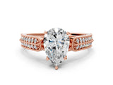 Rose gold Pear Cut Cut Pave Split Shank Engagement Ring with Four-Prong Setting_15
