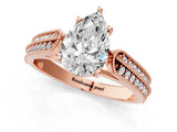 Rose gold Pear Cut Cut Pave Split Shank Engagement Ring with Four-Prong Setting_16