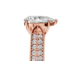 Rose gold Pear Cut Cut Pave Split Shank Engagement Ring with Four-Prong Setting_20