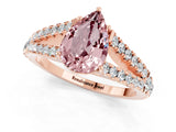 Rose gold Pear Cut Cut Split Shank Pave Diamond Engagement Ring with Four-Prong Setting_1