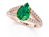Rose gold Pear Cut Cut Split Shank Pave Diamond Engagement Ring with Four-Prong Setting_1