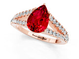 Rose gold Pear Cut Cut Split Shank Pave Diamond Engagement Ring with Four-Prong Setting_1