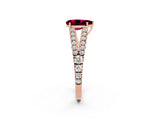 Rose gold Pear Cut Cut Split Shank Pave Diamond Engagement Ring with Four-Prong Setting_2