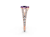 Rose gold Pear Cut Cut Split Shank Pave Diamond Engagement Ring with Four-Prong Setting_2