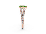 Rose gold Pear Cut Cut Split Shank Pave Diamond Engagement Ring with Four-Prong Setting_2