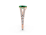 Rose gold Pear Cut Cut Split Shank Pave Diamond Engagement Ring with Four-Prong Setting_2