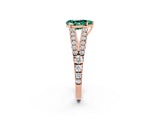Rose gold Pear Cut Cut Split Shank Pave Diamond Engagement Ring with Four-Prong Setting_2