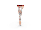 Rose gold Pear Cut Cut Split Shank Pave Diamond Engagement Ring with Four-Prong Setting_2