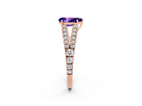 Rose gold Pear Cut Cut Split Shank Pave Diamond Engagement Ring with Four-Prong Setting_2