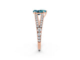 Rose gold Pear Cut Cut Split Shank Pave Diamond Engagement Ring with Four-Prong Setting_2