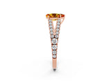 Rose gold Pear Cut Cut Split Shank Pave Diamond Engagement Ring with Four-Prong Setting_2