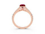 Rose gold Pear Cut Cut Split Shank Pave Diamond Engagement Ring with Four-Prong Setting_3
