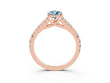 Rose gold Pear Cut Cut Split Shank Pave Diamond Engagement Ring with Four-Prong Setting_3