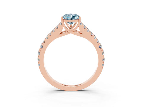 Rose gold Pear Cut Cut Split Shank Pave Diamond Engagement Ring with Four-Prong Setting_3