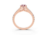 Rose gold Pear Cut Cut Split Shank Pave Diamond Engagement Ring with Four-Prong Setting_3