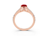 Rose gold Pear Cut Cut Split Shank Pave Diamond Engagement Ring with Four-Prong Setting_3