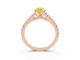 Rose gold Pear Cut Cut Split Shank Pave Diamond Engagement Ring with Four-Prong Setting_3