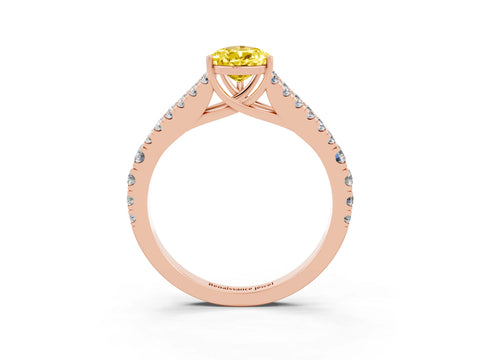 Rose gold Pear Cut Cut Split Shank Pave Diamond Engagement Ring with Four-Prong Setting_3