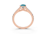 Rose gold Pear Cut Cut Split Shank Pave Diamond Engagement Ring with Four-Prong Setting_3
