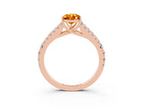 Rose gold Pear Cut Cut Split Shank Pave Diamond Engagement Ring with Four-Prong Setting_3