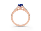 Rose gold Pear Cut Cut Split Shank Pave Diamond Engagement Ring with Four-Prong Setting_3