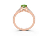 Rose gold Pear Cut Cut Split Shank Pave Diamond Engagement Ring with Four-Prong Setting_3