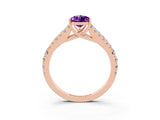 Rose gold Pear Cut Cut Split Shank Pave Diamond Engagement Ring with Four-Prong Setting_3