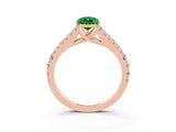 Rose gold Pear Cut Cut Split Shank Pave Diamond Engagement Ring with Four-Prong Setting_3