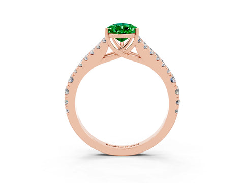 Rose gold Pear Cut Cut Split Shank Pave Diamond Engagement Ring with Four-Prong Setting_3