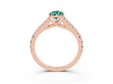 Rose gold Pear Cut Cut Split Shank Pave Diamond Engagement Ring with Four-Prong Setting_3