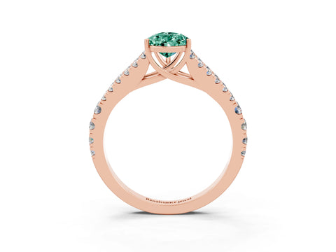 Rose gold Pear Cut Cut Split Shank Pave Diamond Engagement Ring with Four-Prong Setting_3