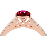 Rose gold Pear Cut Cut Split Shank Pave Diamond Engagement Ring with Four-Prong Setting_4