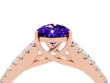 Rose gold Pear Cut Cut Split Shank Pave Diamond Engagement Ring with Four-Prong Setting_4