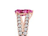 Rose gold Pear Cut Cut Split Shank Pave Diamond Engagement Ring with Four-Prong Setting_5