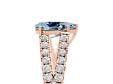 Rose gold Pear Cut Cut Split Shank Pave Diamond Engagement Ring with Four-Prong Setting_5