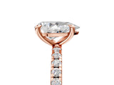 Rose gold Pear Cut Diamond Brilliant Solitaire Ring with Pavé Band and Four-Prong Setting_150