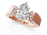 Rose gold Pear Cut Diamond Channel Set Solitaire Ring with Four-Prong Setting_13
