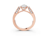 Rose gold Pear Cut Diamond Channel Set Solitaire Ring with Four-Prong Setting_15