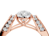 Rose gold Pear Cut Diamond Channel Set Solitaire Ring with Four-Prong Setting_16