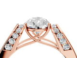 Rose gold Pear Cut Diamond Channel Set Solitaire Ring with Four-Prong Setting_28