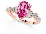 Rose gold Pear Cut Diamond Cluster Pavé Band with Four-Prong Setting_1
