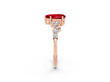 Rose gold Pear Cut Diamond Cluster Pavé Band with Four-Prong Setting_2