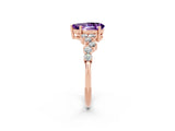 Rose gold Pear Cut Diamond Cluster Pavé Band with Four-Prong Setting_2