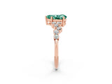 Rose gold Pear Cut Diamond Cluster Pavé Band with Four-Prong Setting_2